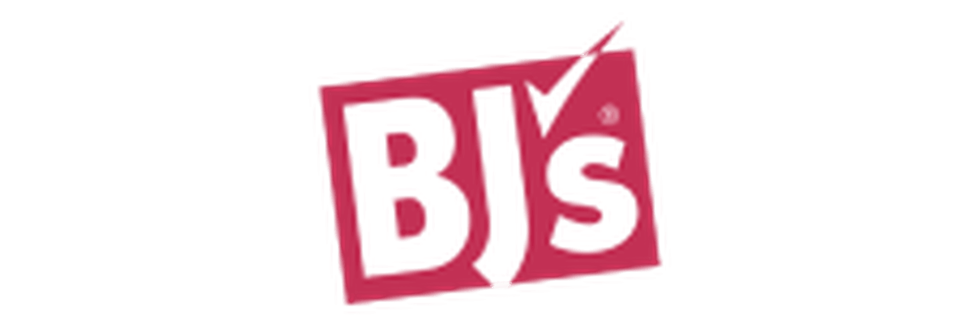 Red and white BJs logo with a stylized checkmark integrated into the design.