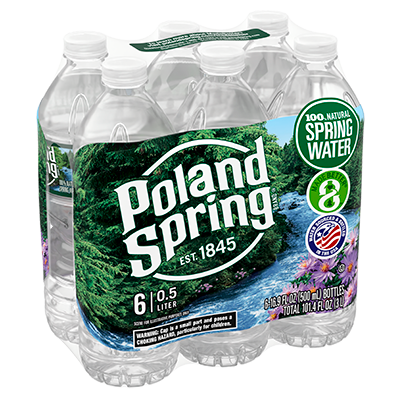 Poland Spring 16.9 oz (500 ml) bottle, 6-pack